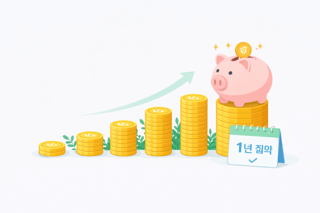 알뜰폰으로 갈아탄 뒤 1년 통신비 절약액을 나타낸 일러스트